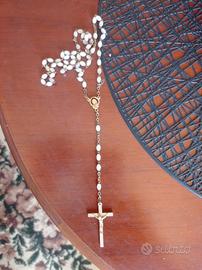 Rosario antico con grani in madreperla corcifisso