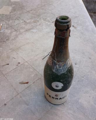 Vecchia bottiglia Ferrari spumanti vintage.