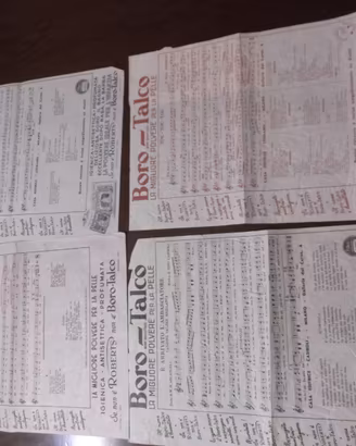 4 antichi spartiti con pubblicità BORO-TALCO