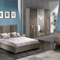 Camera da letto con letto contenitore