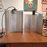 2 Lampade riflettenti alluminio + alimentatore