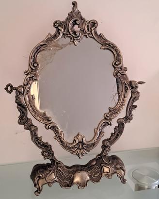Specchio grande barocco vintage colore argento  pe
