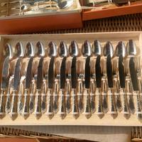 set posate acciaio placate argento 800
