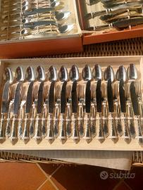 set posate acciaio placate argento 800