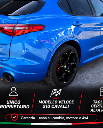 Stelvio veloce 22 unico propr 210cv KM ORIGINALI