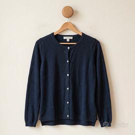 Cardigan blu notte in maglia bambina 9-10 anni