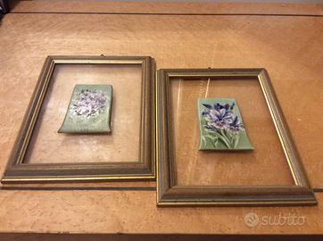 2 quadretti  Dipinti a mano su Ceramica