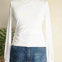 Top Pinko Bianco in Viscosa Schiena Scoperta Tg  S