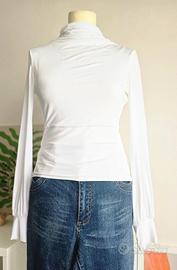 Top Pinko Bianco in Viscosa Schiena Scoperta Tg  S