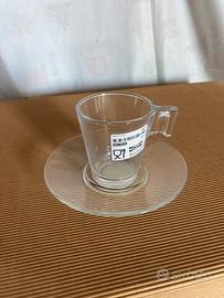 Servizio Tazzina vetro caffè con piattino