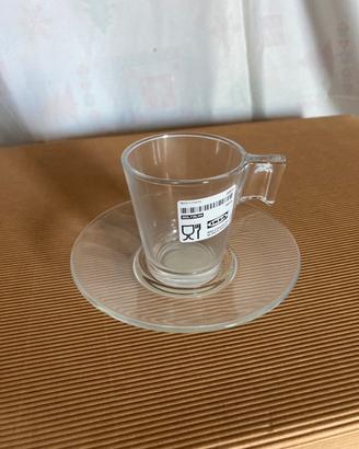 Servizio Tazzina vetro caffè con piattino