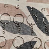 10pz anelli portachiavi con catenella e anellino c