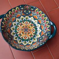 Piatto in ceramica decorato stile bohémien