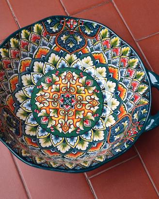 Piatto in ceramica decorato stile bohémien