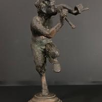 Statuetta in bronzo: Satiro danzante con pifferi!