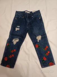 jeans silvan heach 3 anni 98 cm fiori ricamati