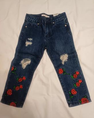 jeans silvan heach 3 anni 98 cm fiori ricamati