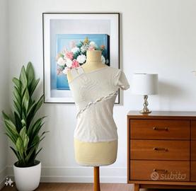 Top asimmetrico elegante bianco IPSE Gazebo tgS