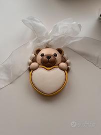 Formella Bimbo Thun orsetto Teddy con cuore