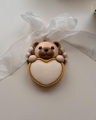 Formella Bimbo Thun orsetto Teddy con cuore