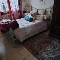 Letto una piazza e mezza, rete e materasso.