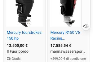 mercury 150 xl motore fuoribordo 