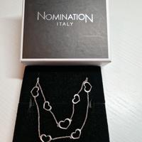 Collana in argento Nomination con cuori