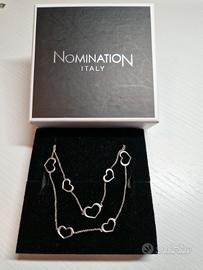 Collana in argento Nomination con cuori