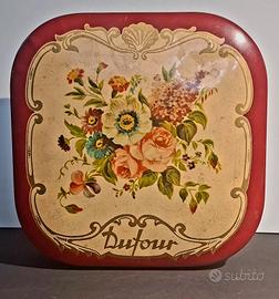 VINTAGE SCATOLA CARAMELLE DUFOUR  CM 19X19 