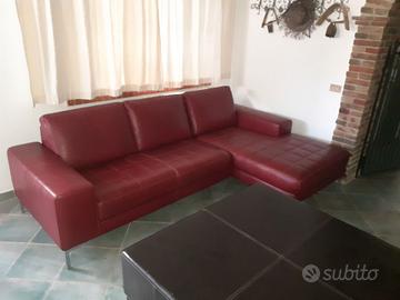 Divano a Penisola+Poltrona (+Tavolo/Pouf OMAGGIO)