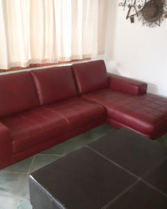 Divano a Penisola+Poltrona (+Tavolo/Pouf OMAGGIO)