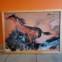 Dipinto di cavallo su cartone di Sage Vernis