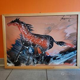 Dipinto di cavallo su cartone di Sage Vernis