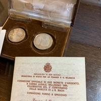 Dittico Monete argento San Marino  dittico
