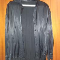 Camicia Zara seta nera donna taglia S