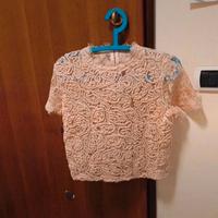 Maglia Zara corta, trasparente, pizzo