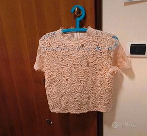 Maglia Zara corta, trasparente, pizzo