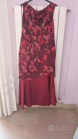 Vestito elegante rosso bordeaux taglia 44