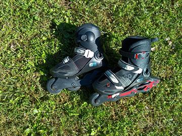 Pattini in linea Oxelo n.34-36 allungabili neri