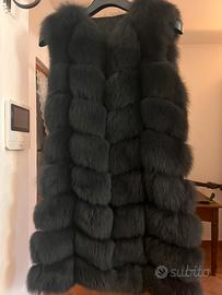Pelliccia volpe nera come nuova