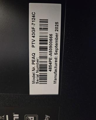 Ricambi PEAQ PTV43GF-7124C, Smart TV LED

