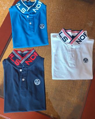 polo manica corta North da sails bianca azzura blu