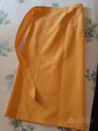 Gonna in lino a portafoglio 