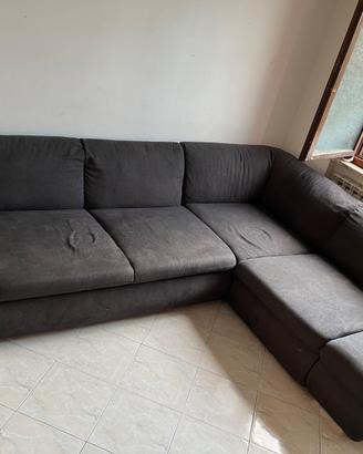 Divano ad Angolo Grigio Scuro con Letto/Estensione