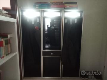 Mobile attaccapanni, 3 lampade, specchio, cassetto