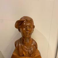 scultura vintage in legno scugnizzo De martino