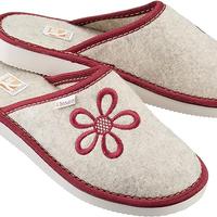Pantofole in feltro da donna (40 Rosso)