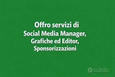 Social media manager, editor e grafiche e sponsor