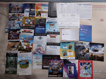 Codici da riscattare, volantini e manuali Ps4