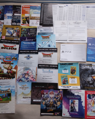 Codici da riscattare, volantini e manuali Ps4